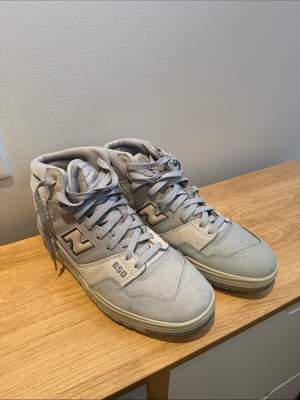 New Balance Men's 650 High-Top Sneakers in Light Gray